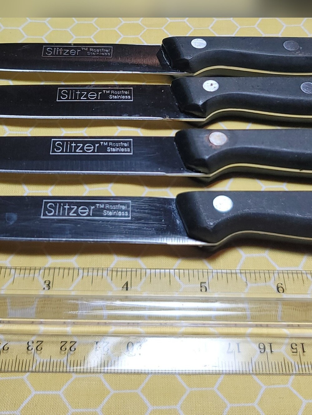 Slitzer Knives (4) Straight blade approx 5" Rostfrei Stainless